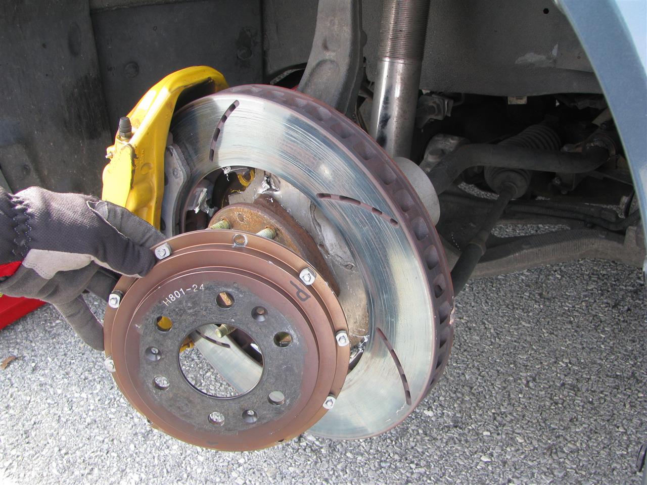 Catastrophic RacingBrake 2piece rotor failure on track NASIOC